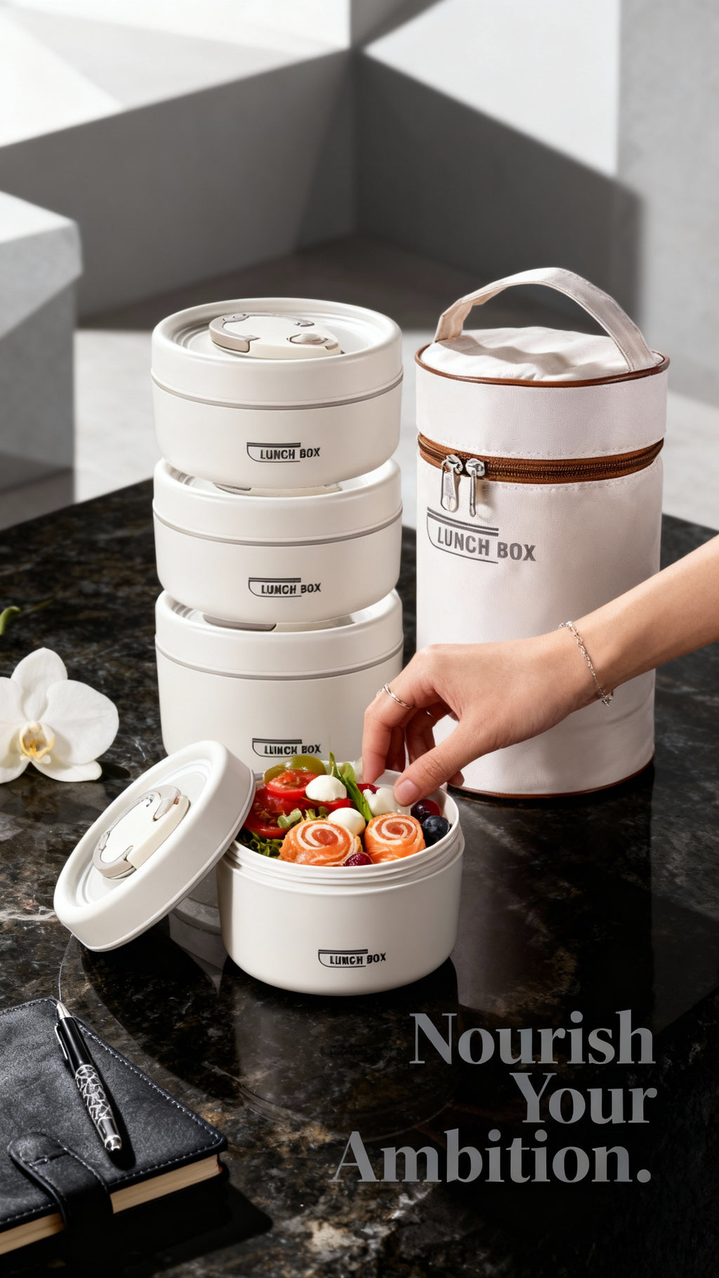 Stackable Lunch Set with Thermal Bag