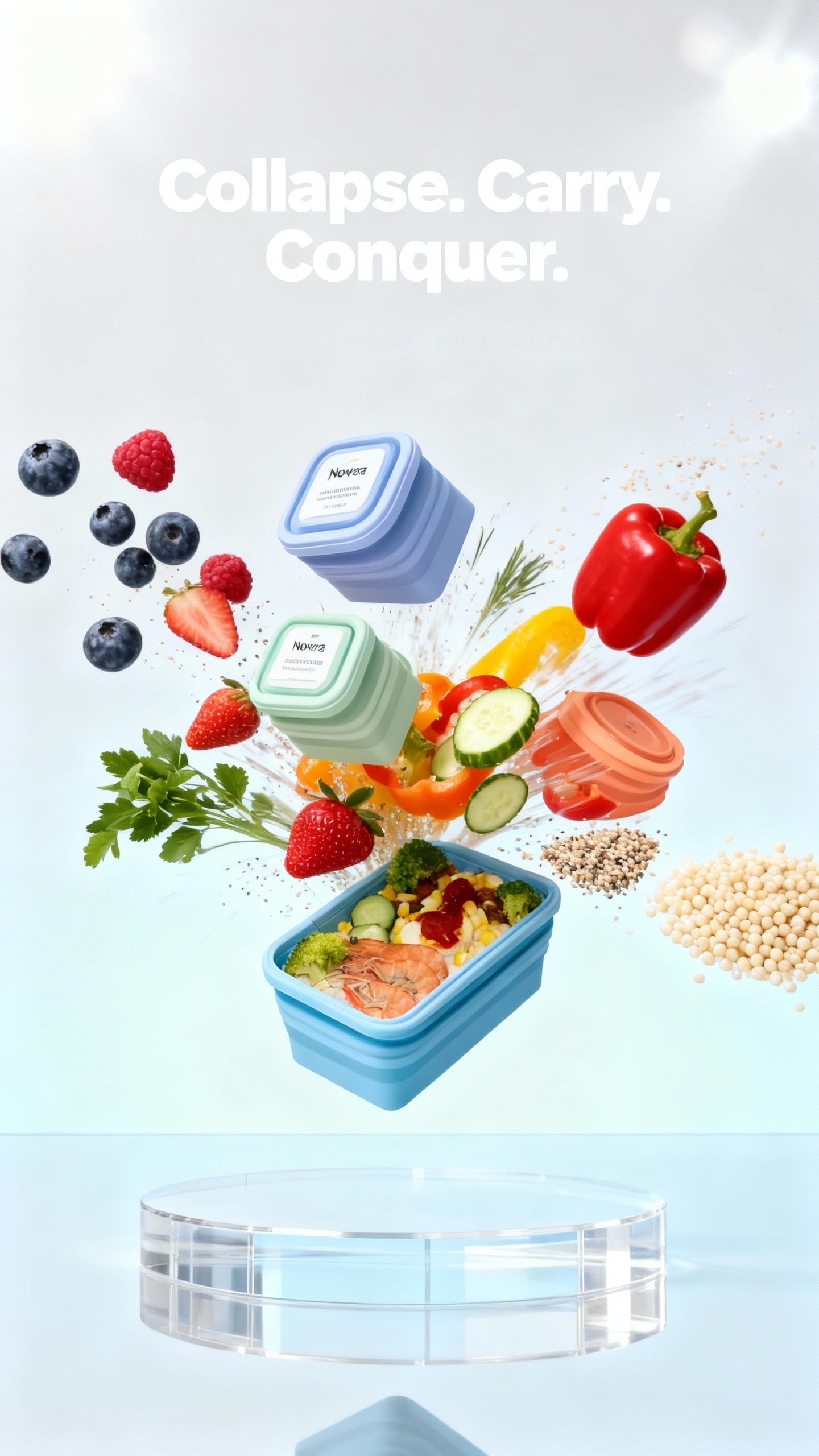 Eco-Friendly Silicone Collapsible Containers - 4 pack!