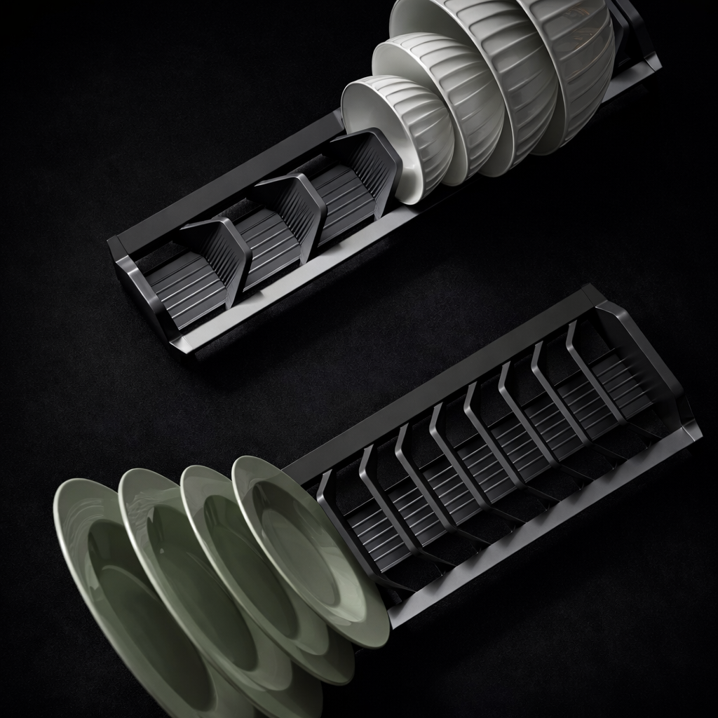 Novera Premium Pull-Out Dish & Bowl Organizer Set