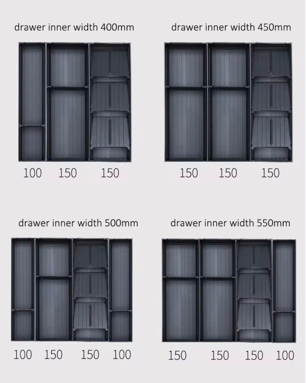 Novera Modular drop in drawer organisers