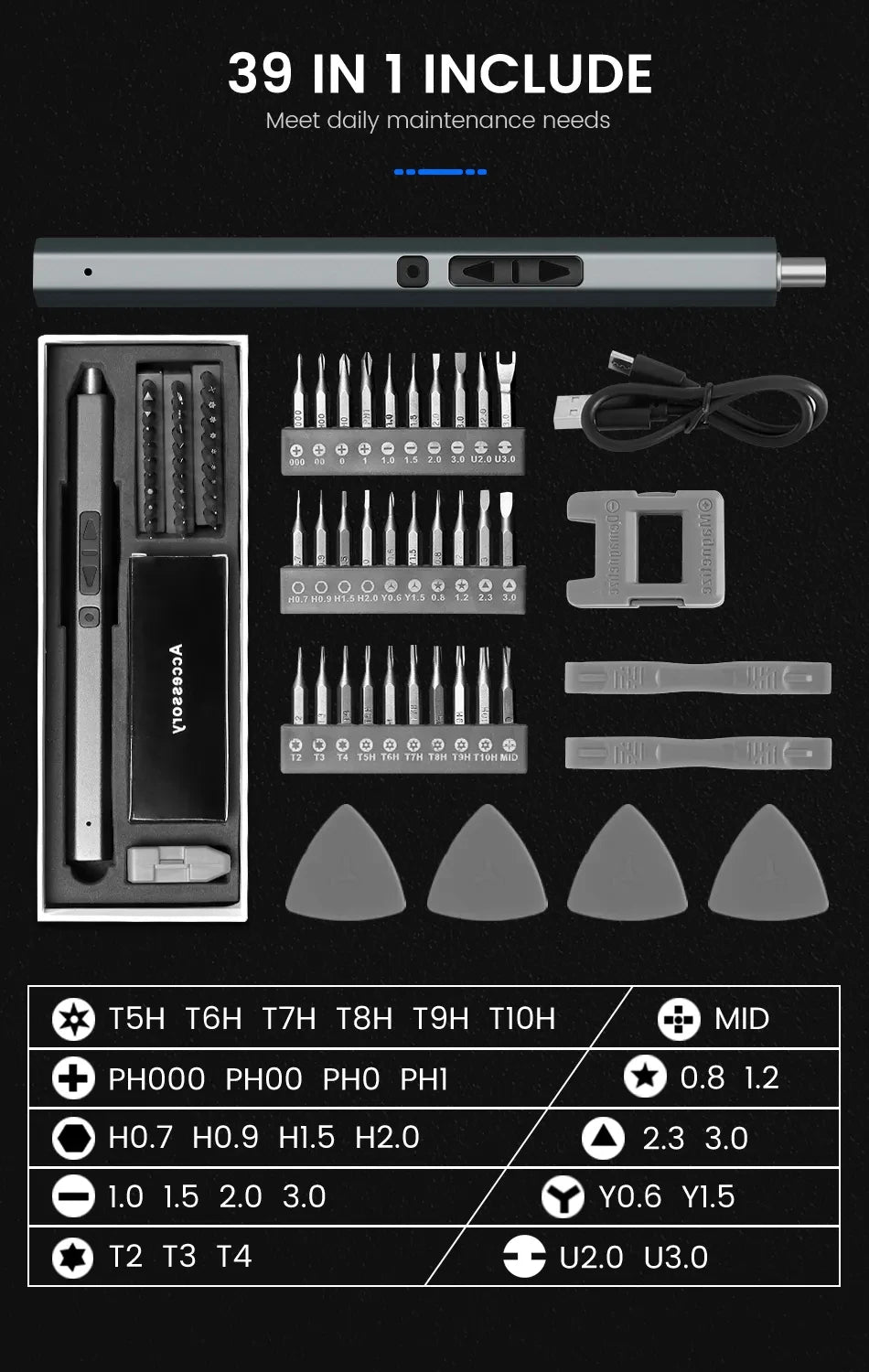 Cordless Electric Screwdriver Set 12/39/50 in 1 Precision Power Tool.