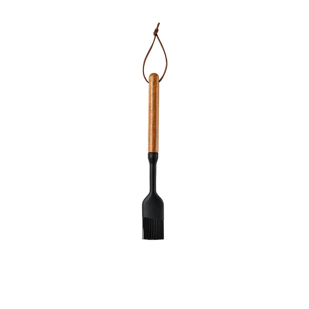 Black Silicone Wooden Handle Cooking utensils.