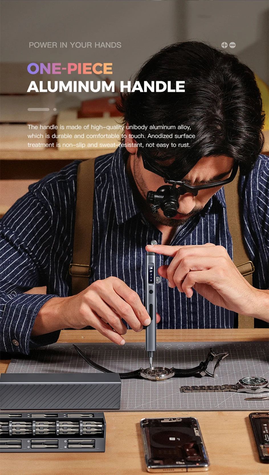 57 in 1 Power Tool Kits Rechargeable Precision Electric Screwdriver Set.