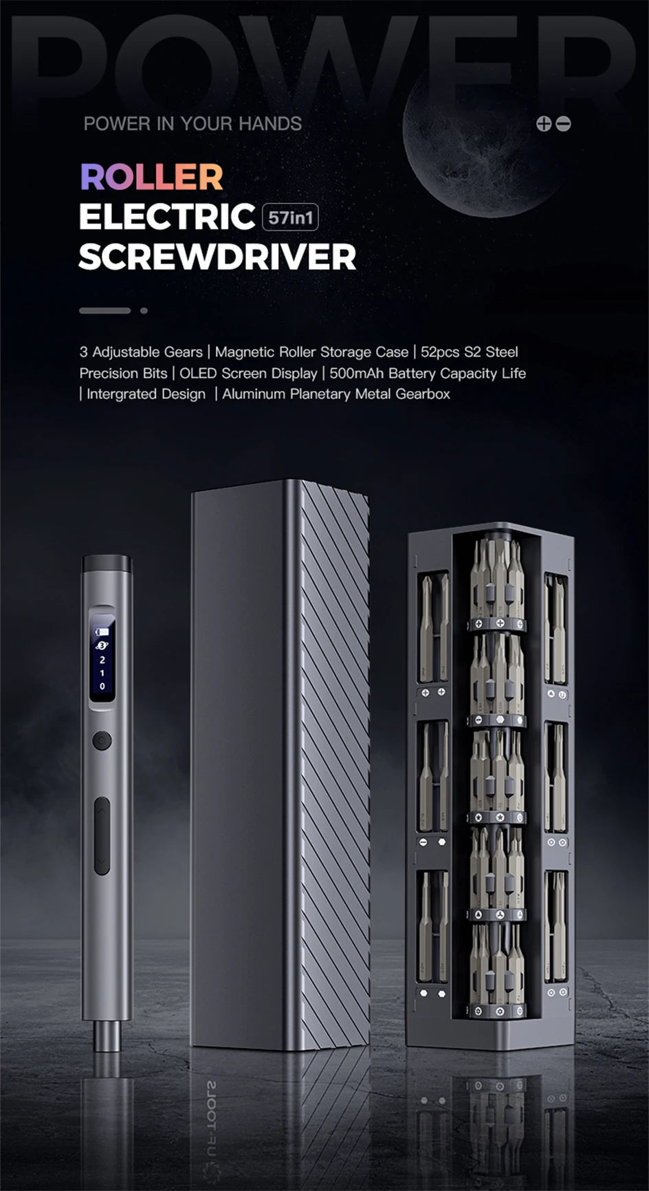 57 in 1 Power Tool Kits Rechargeable Precision Electric Screwdriver Set.