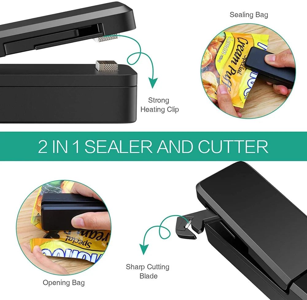 Mini Bag Sealer 2 in 1 Rechargeable.